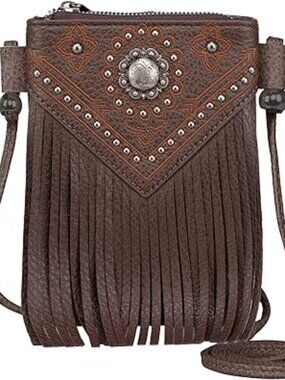New Small Crossbody Bags Fringe Boho Women Western Cell Phone Purse Shoulder Bag